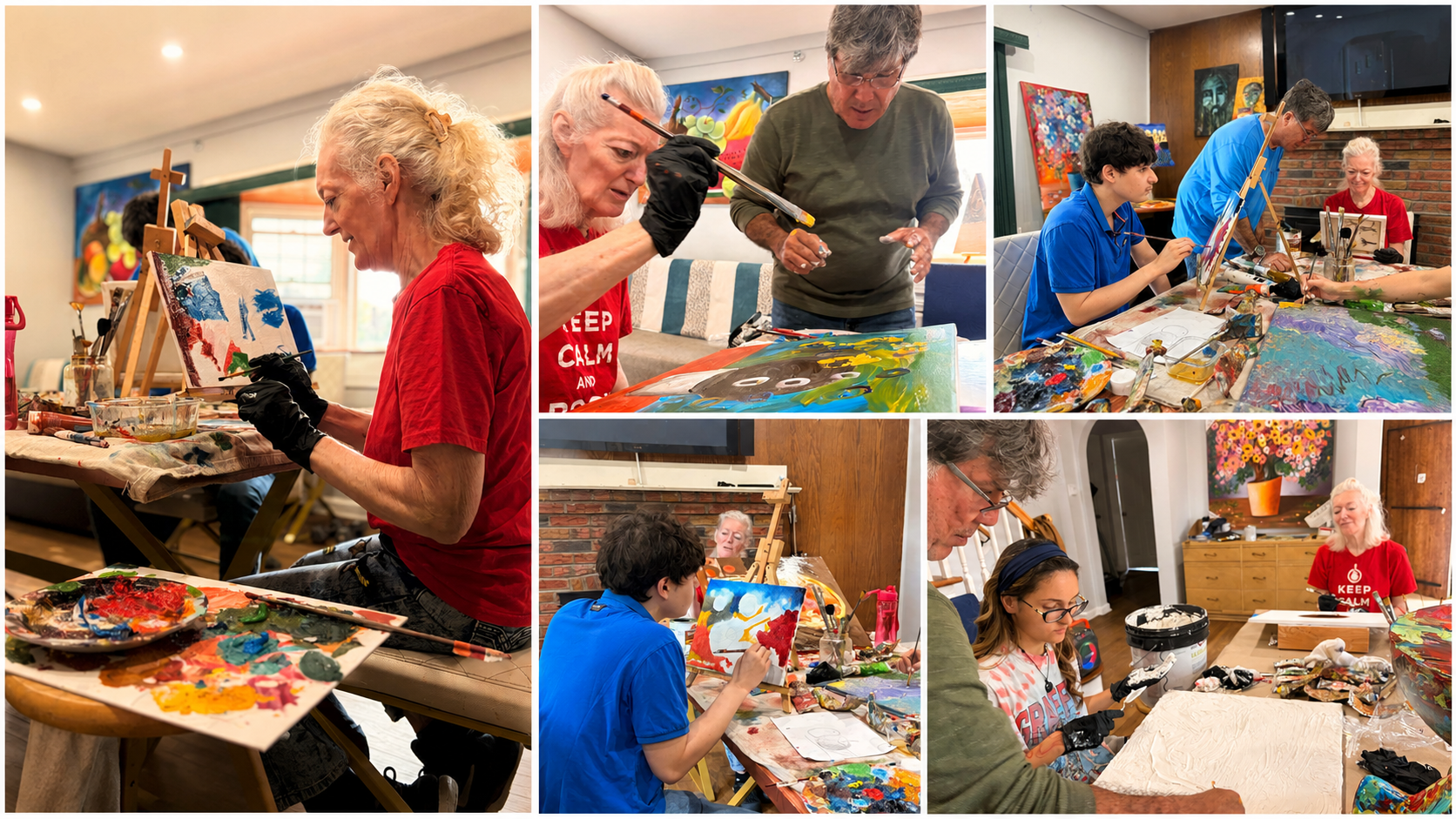 Collage de talleres y cursos de pintura con Enrique Pareja Santos